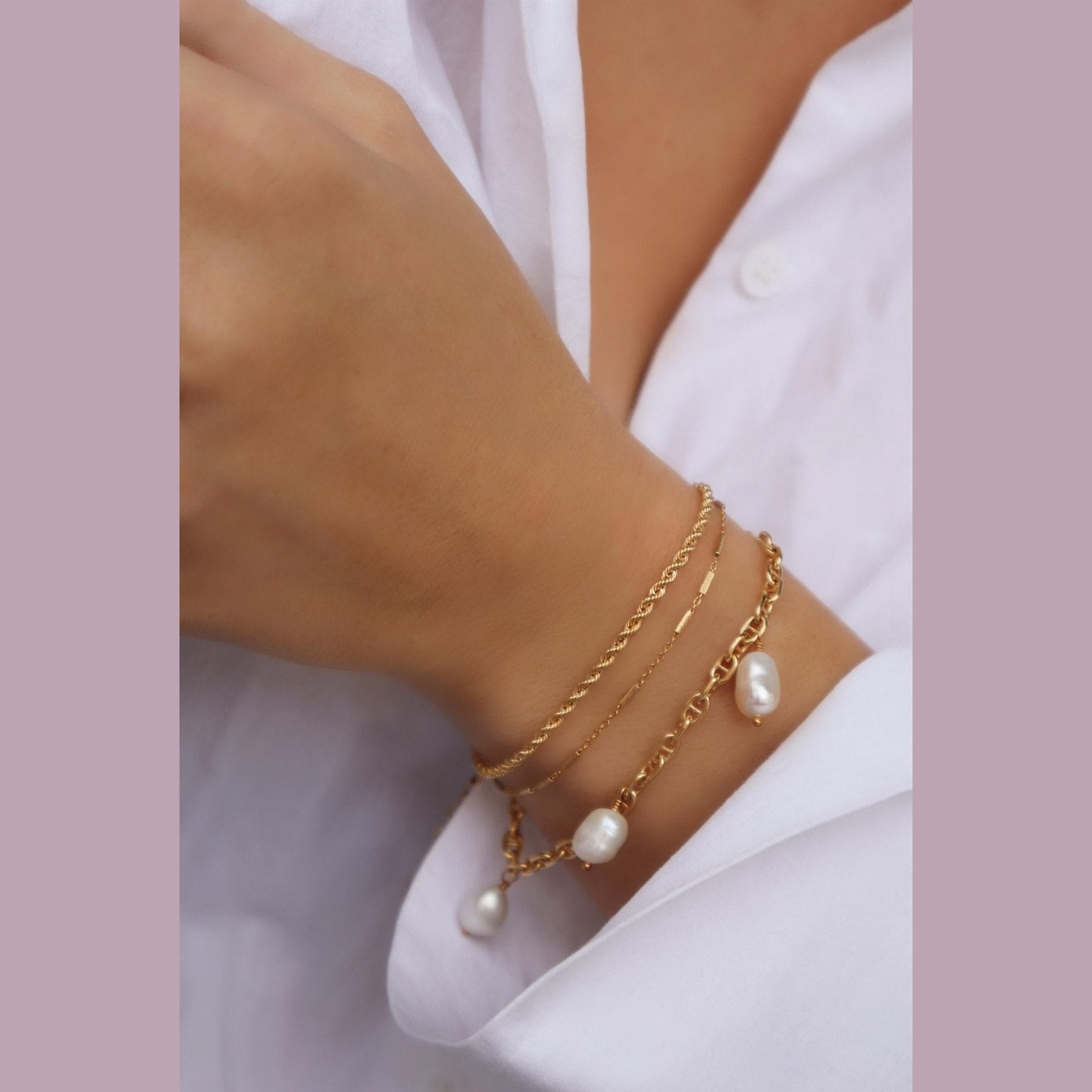 Jeberg Jewellery Armband Robin Chunky, vergoldet