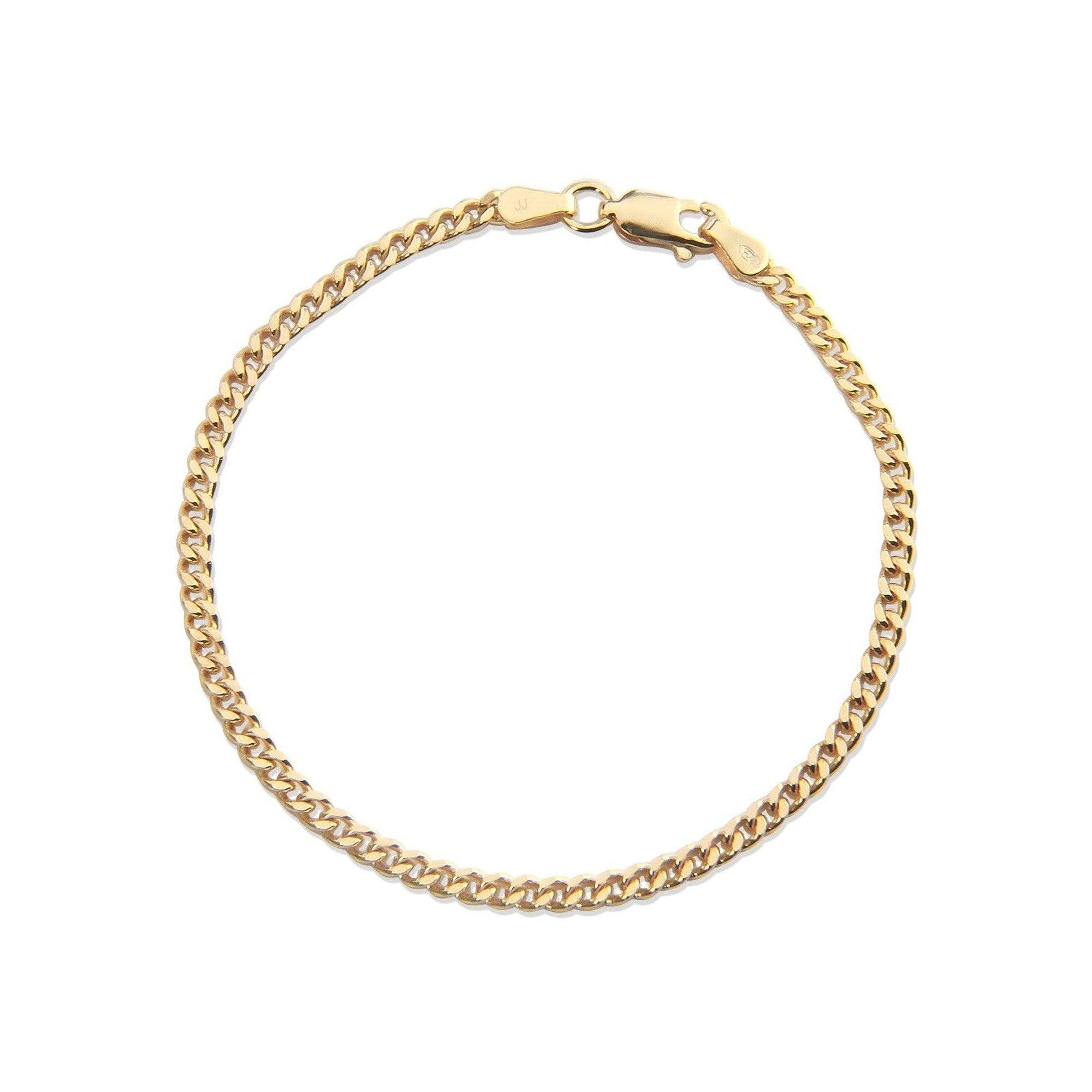 Jeberg Jewellery Armband Saga 3 mm Panzer, vergoldet