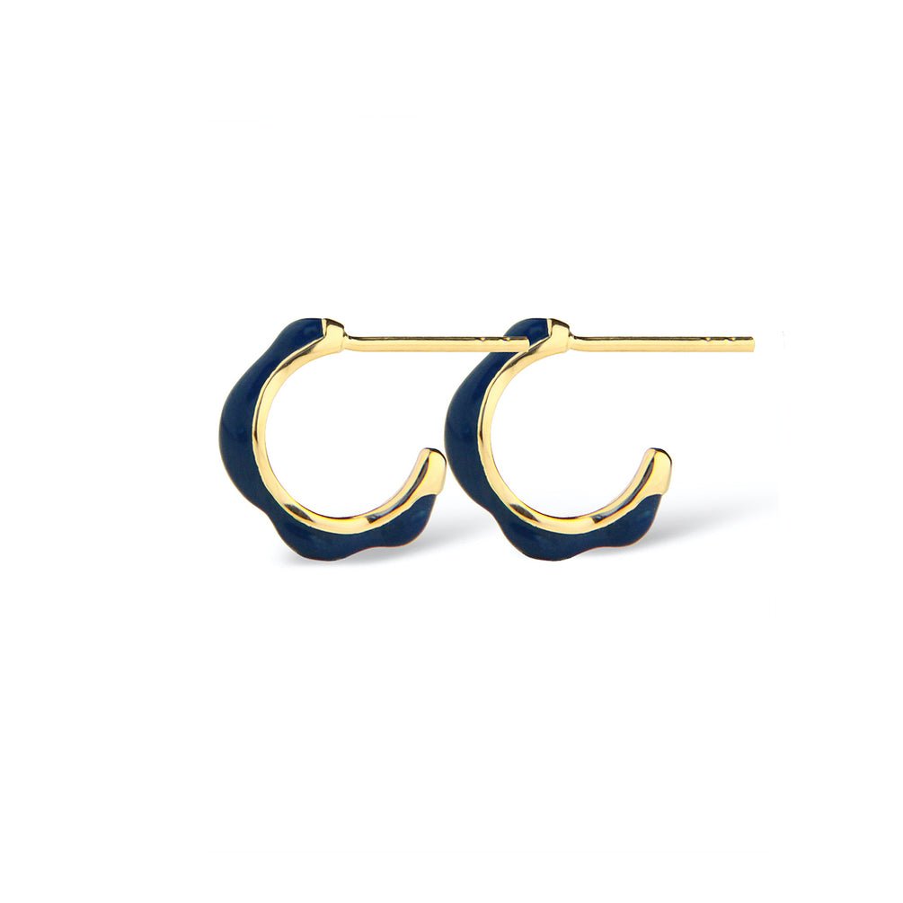 Jeberg Jewellery Creolen Balance Enamel Blue Hoops, vergoldet