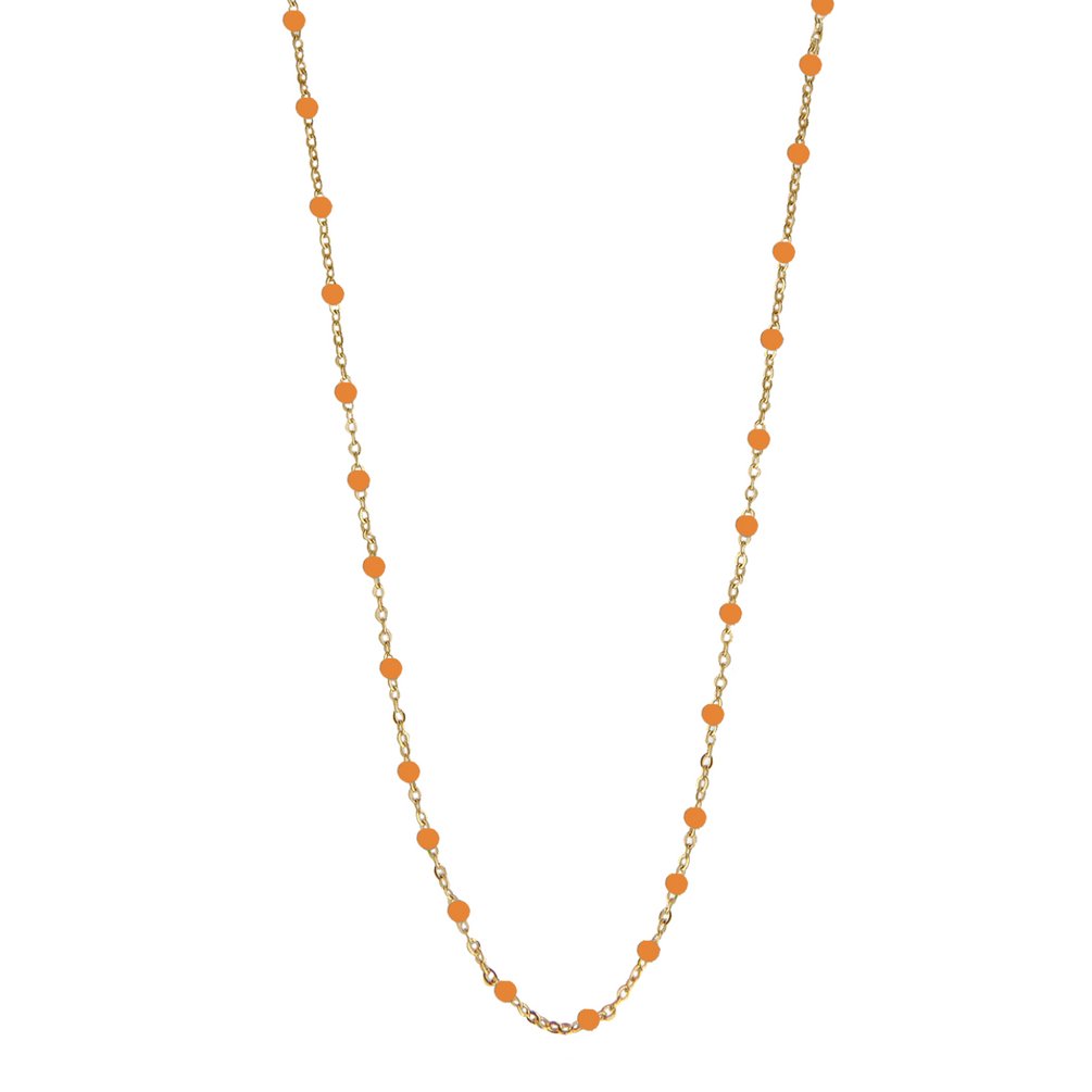 Jeberg Jewellery Kette Ivy Beaded Orange, vergoldet