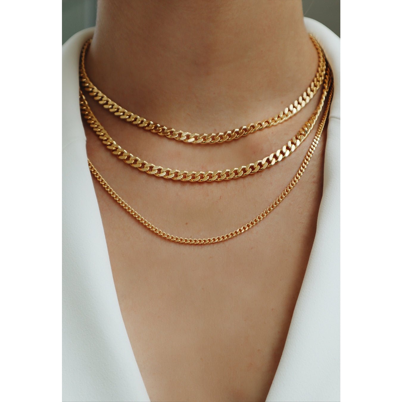 Jeberg Jewellery Kette Saga 3 mm Panzer, vergoldet 42 cm