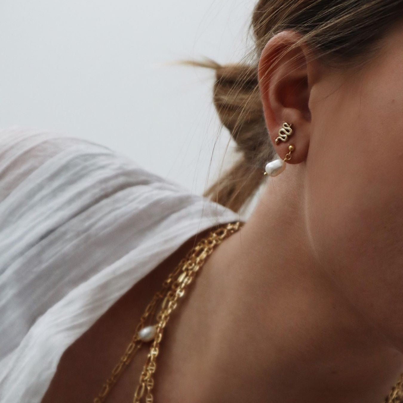 Jeberg Jewellery Ohrringe Vintage Love Pearl, vergoldet