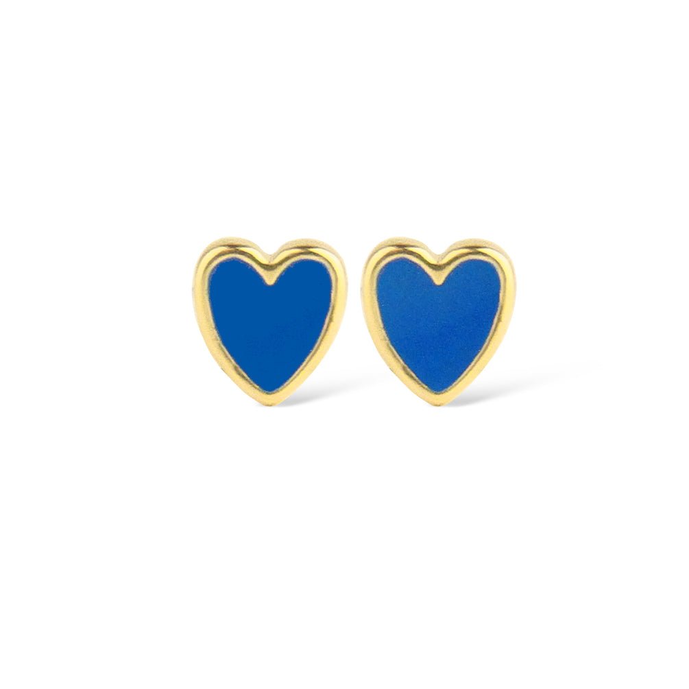 Jeberg Jewellery Ohrstecker Petite Heart Me Blue Enamel, vergoldet