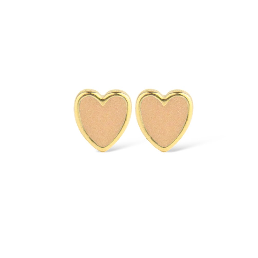 Jeberg Jewellery Ohrstecker Petite Heart Me Nude Enamel, vergoldet