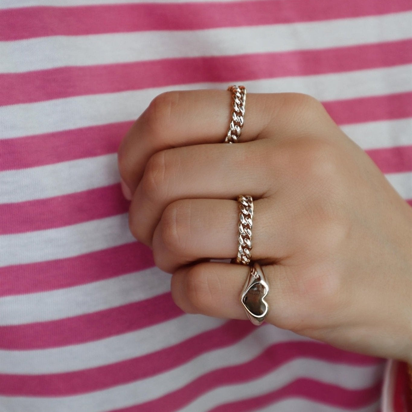 Jeberg Jewellery Ring Chain 5 mm Panzer, Silber