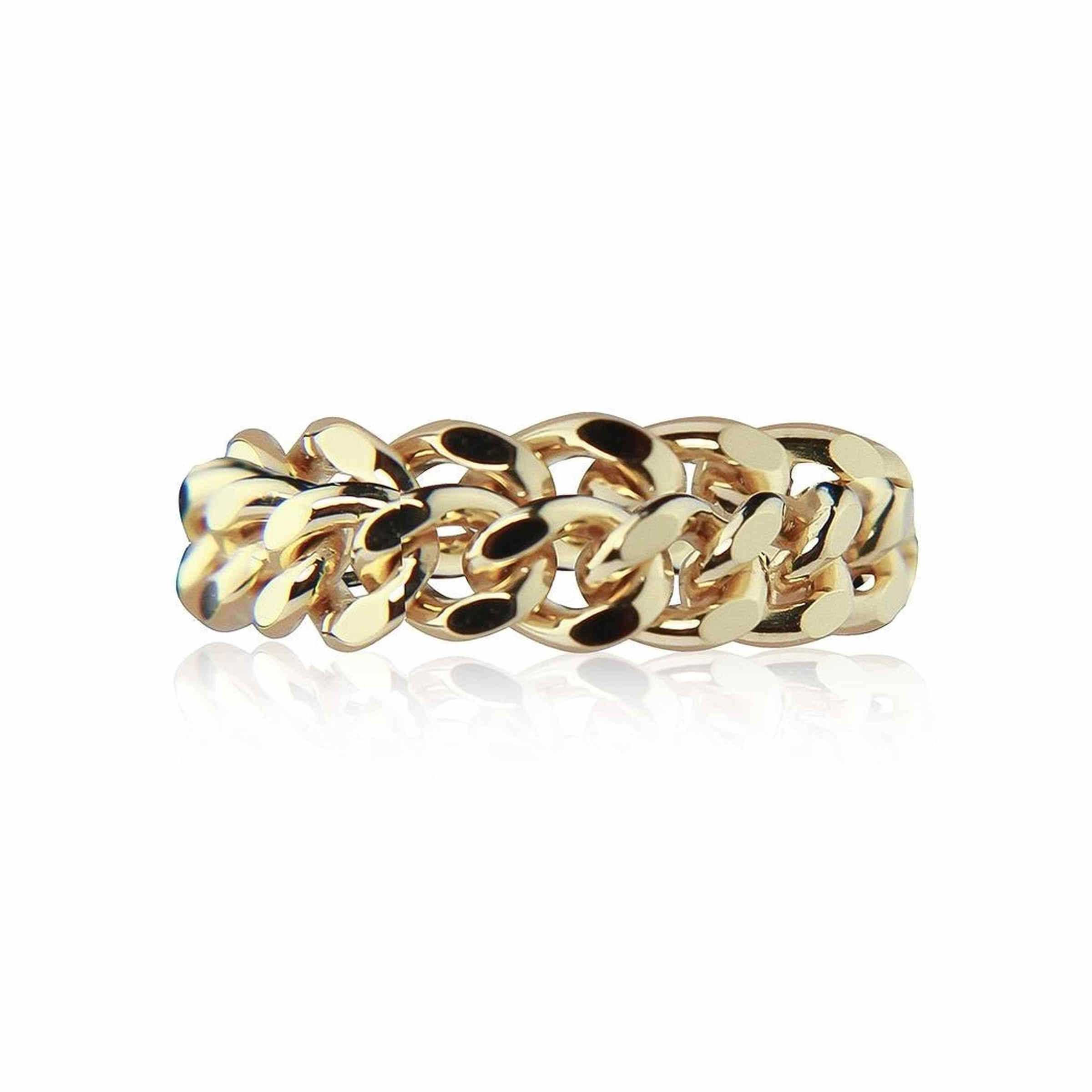 Jeberg Jewellery Ring Chain 5 mm Panzer, vergoldet