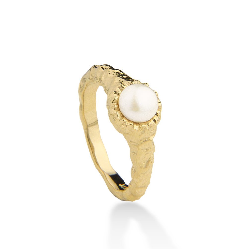 Jeberg Jewellery Ring I AM GOLD Pearl Ring, vergoldet