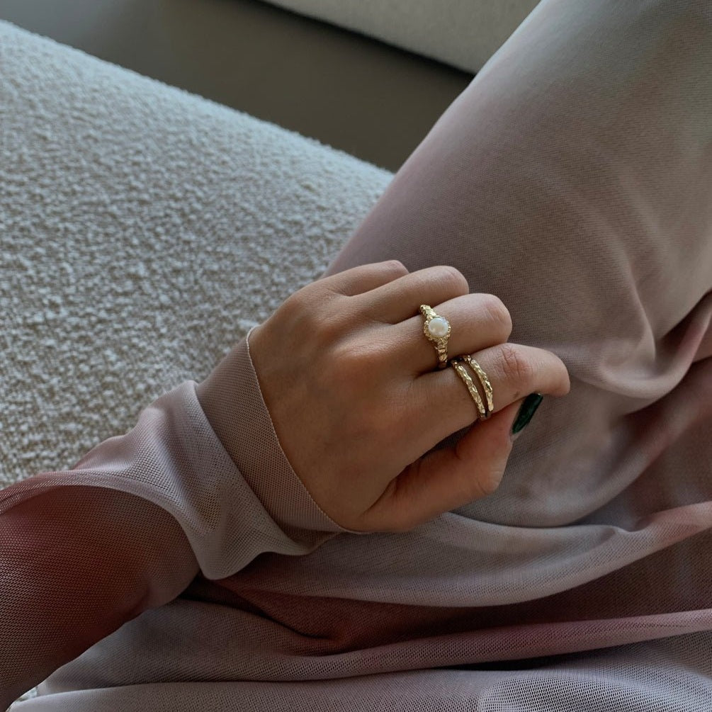 Jeberg Jewellery Ring I AM GOLD Pearl Ring, vergoldet