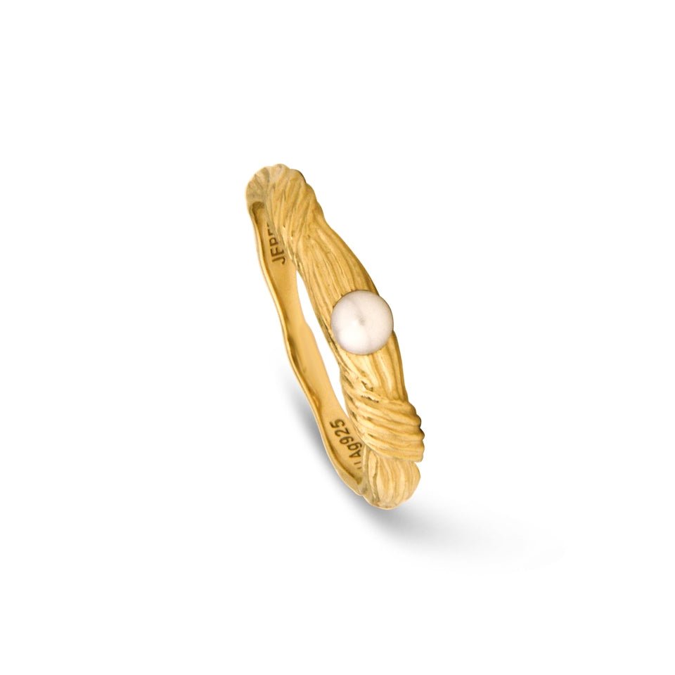 Jeberg Jewellery Ring Sand Dune Pearl, vergoldet