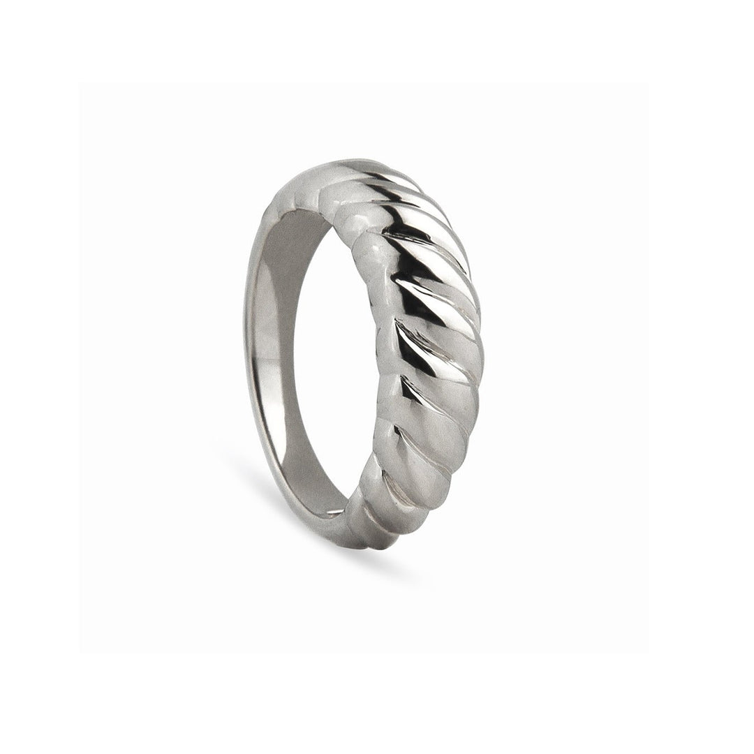 Jeberg Jewellery Ring Twisted Dome, Silber