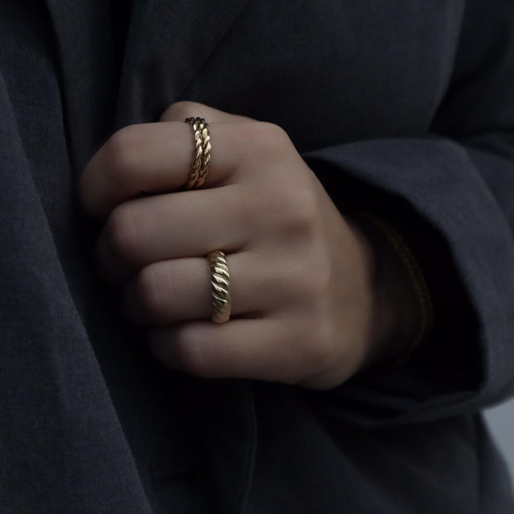 Jeberg Jewellery Ring Twisted, vergoldet
