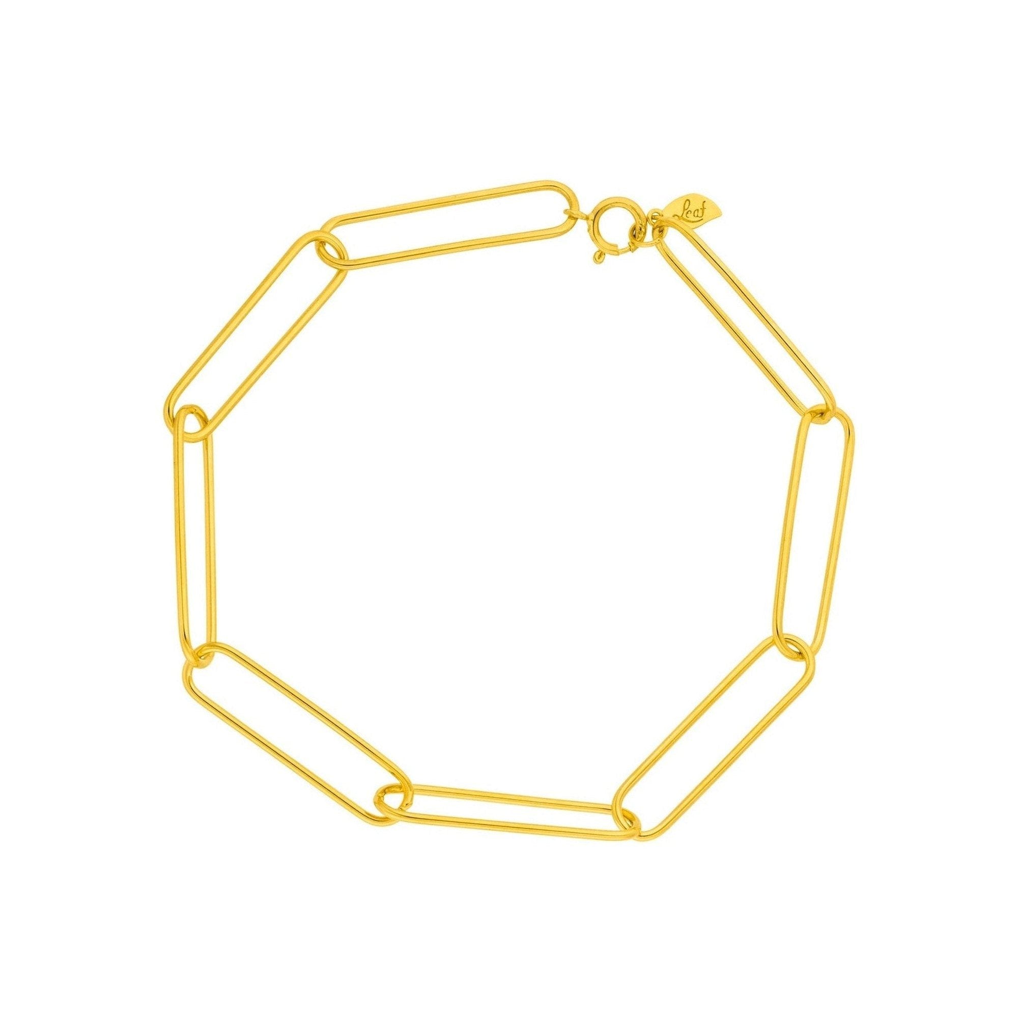 Leaf Armband Big Square, vergoldet