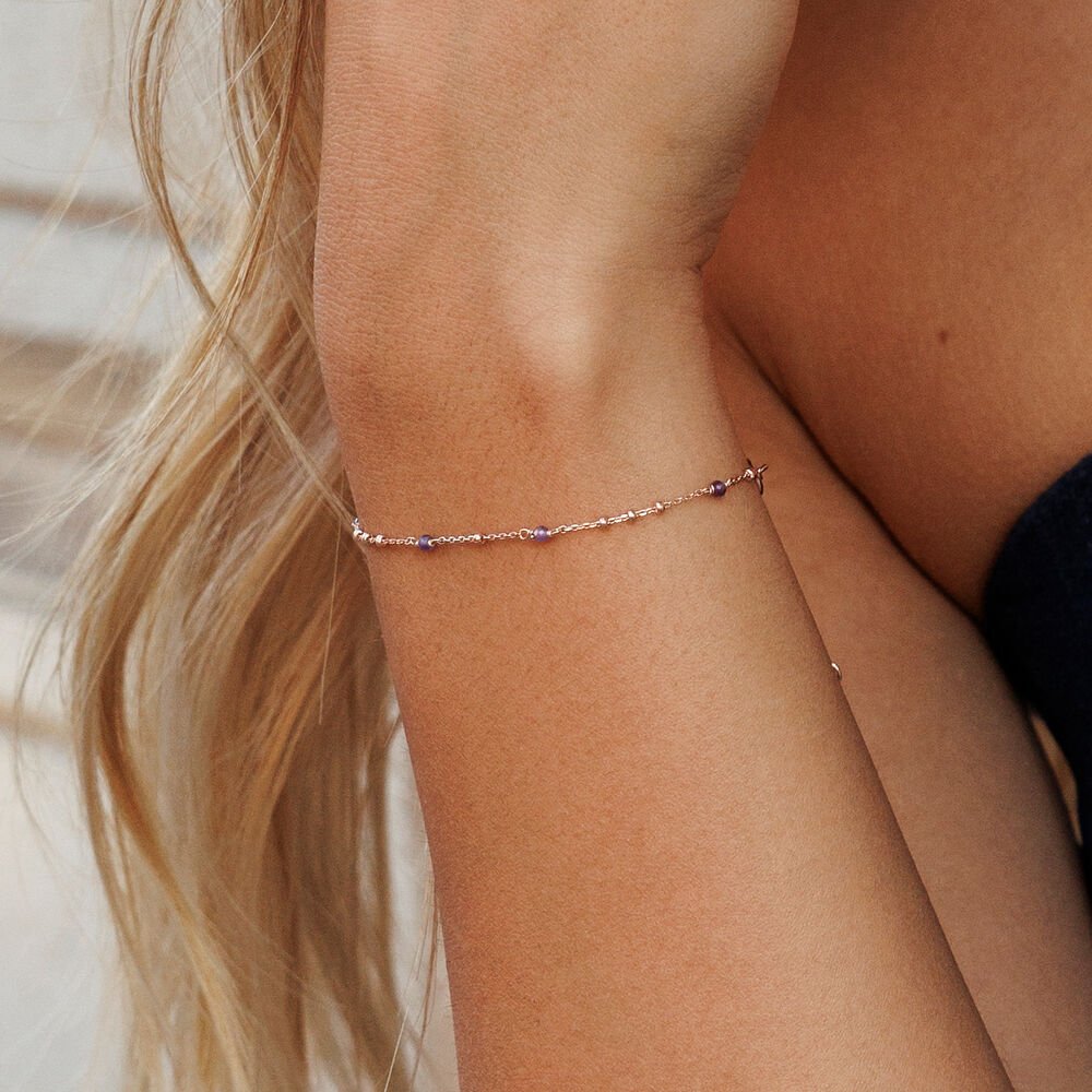 Leaf Armband Flying Gems, Amethyst, vergoldet