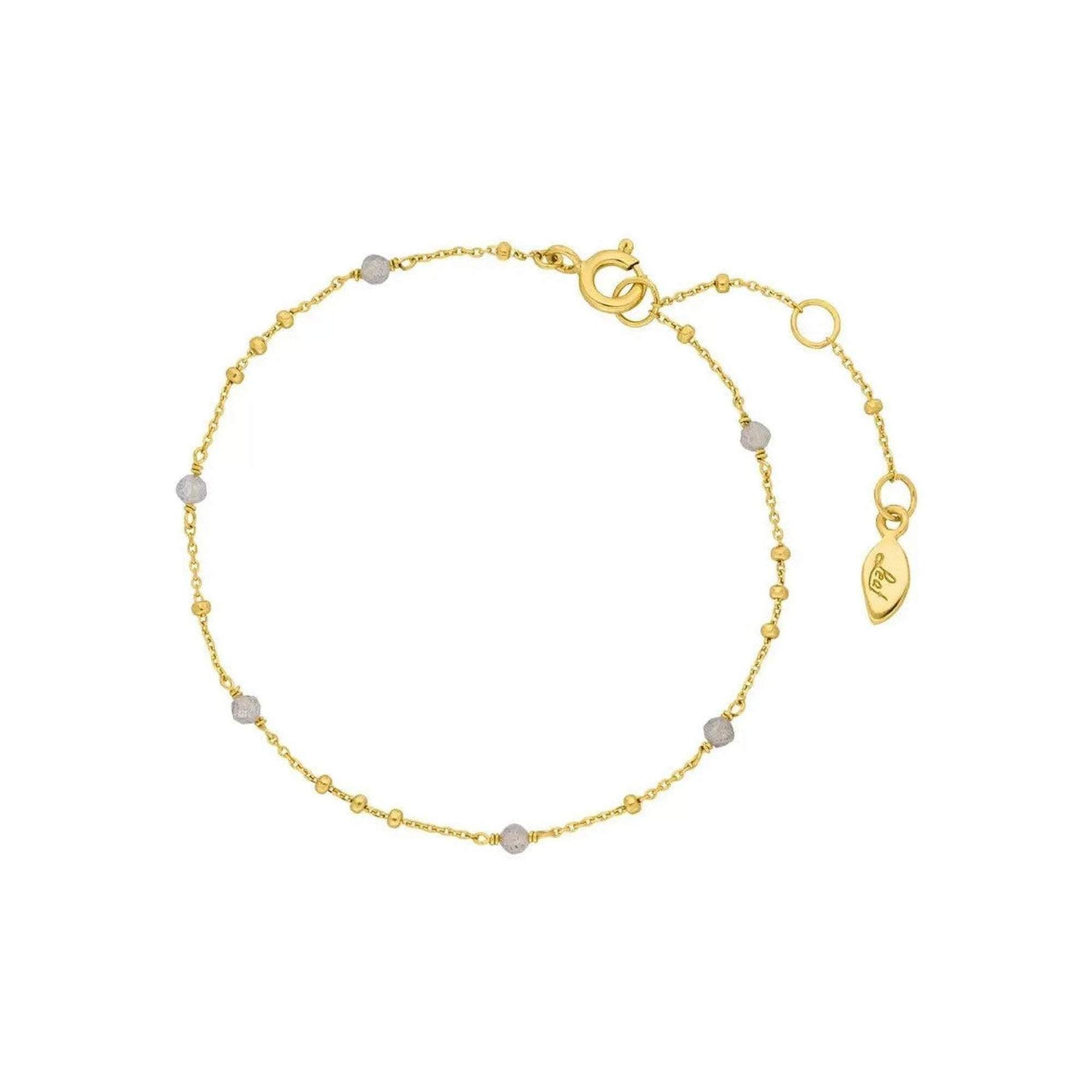 Leaf Armband Flying Gems, Labradorit, vergoldet