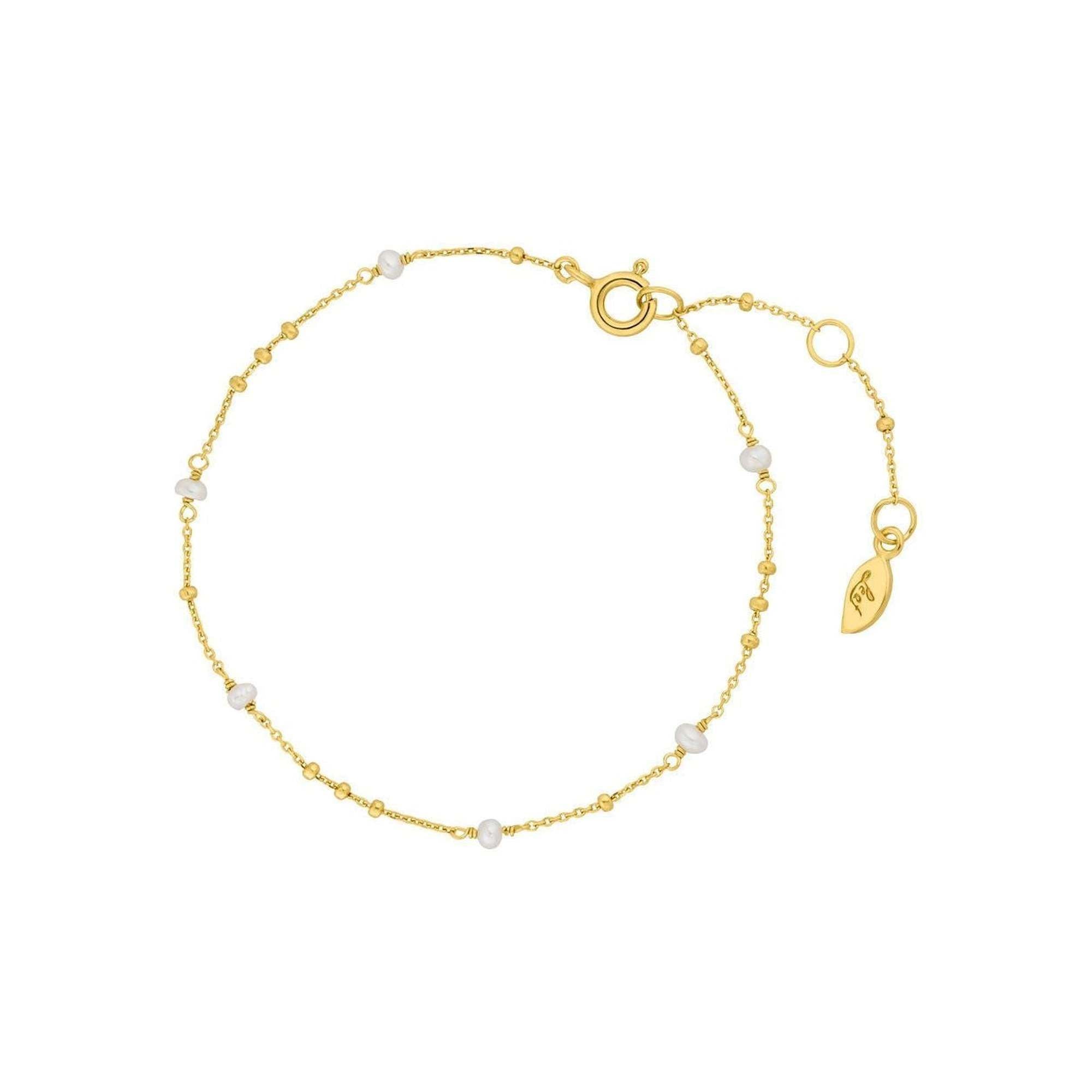 Leaf Armband Flying Pearls, vergoldet