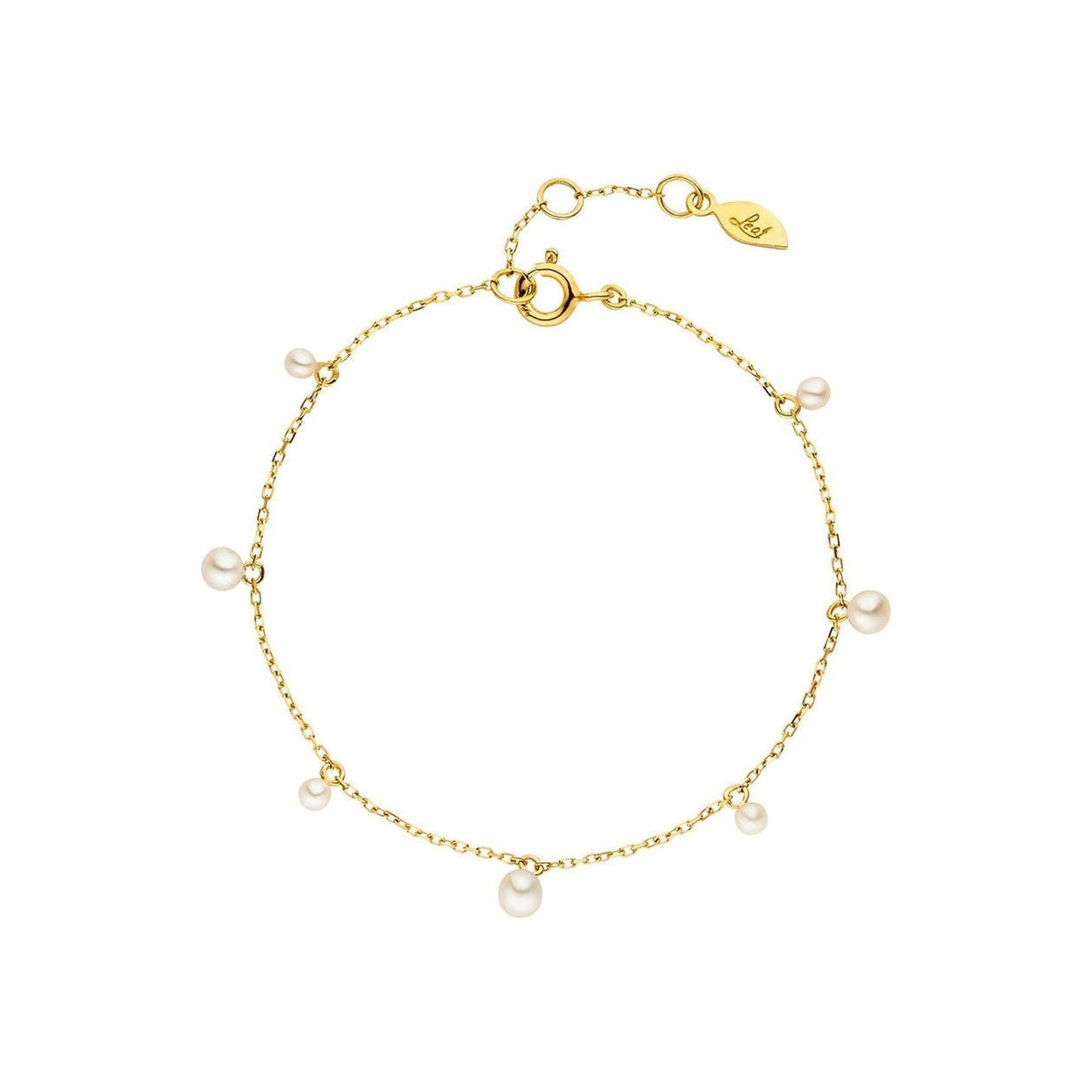 Leaf Armband Rain Drop, vergoldet