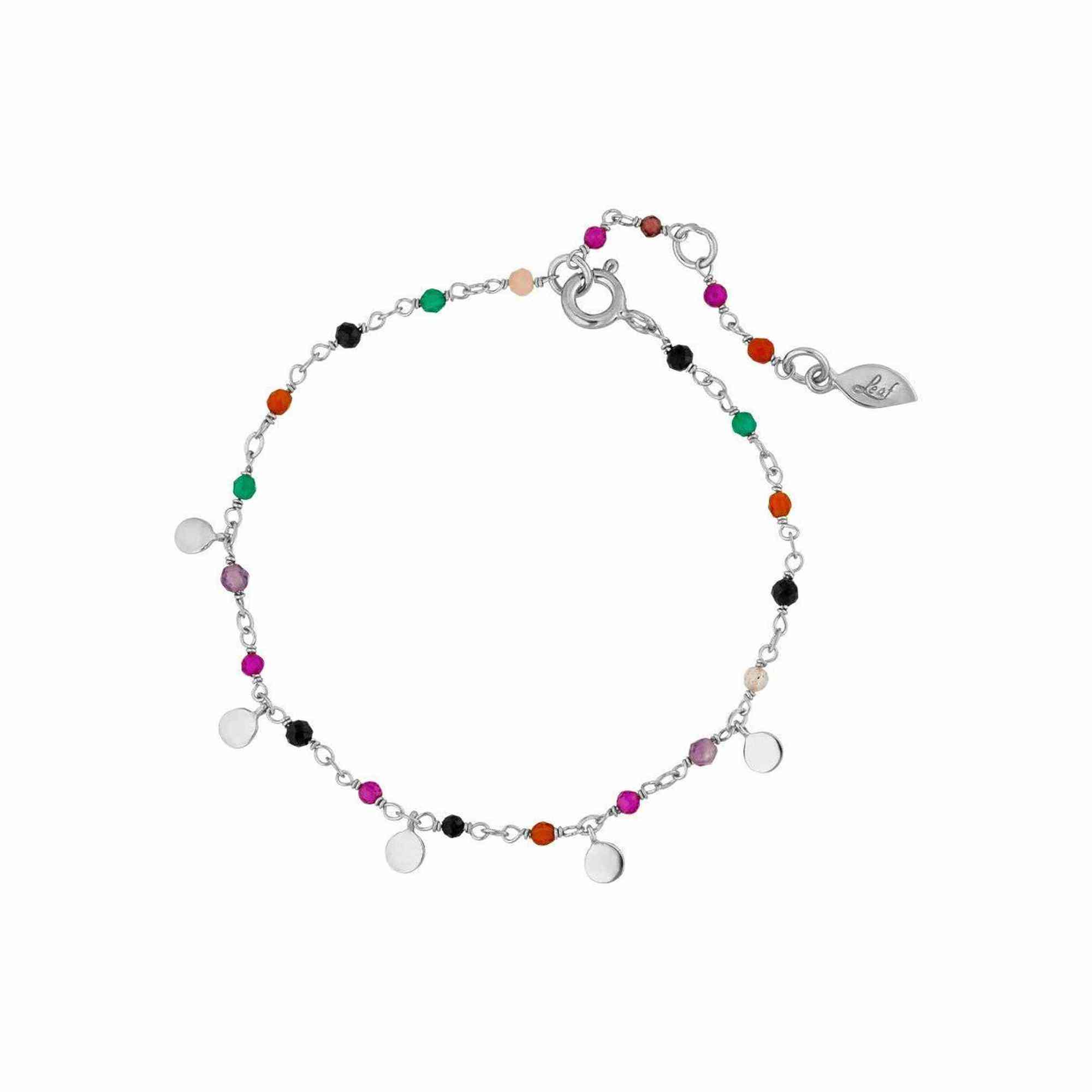 Leaf Armband Rainbow, Single, Mix, Silber