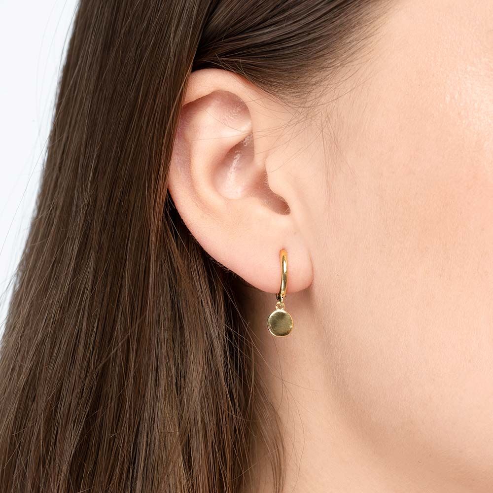 Leaf Creolen Single Platelet, vergoldet