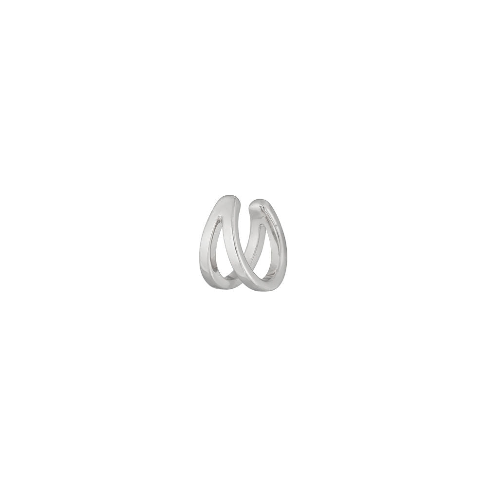 Leaf Earcuff Double Line, Silber