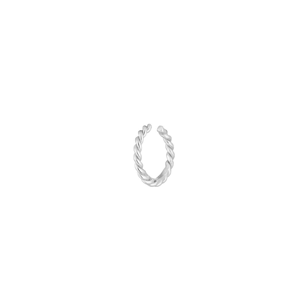 Leaf Earcuff Rope, Silber