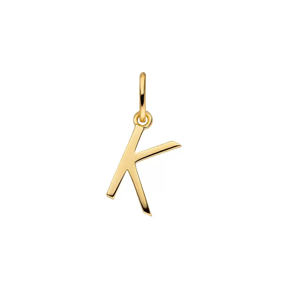 Leaf Kette Buchstabenanhänger, vergoldet