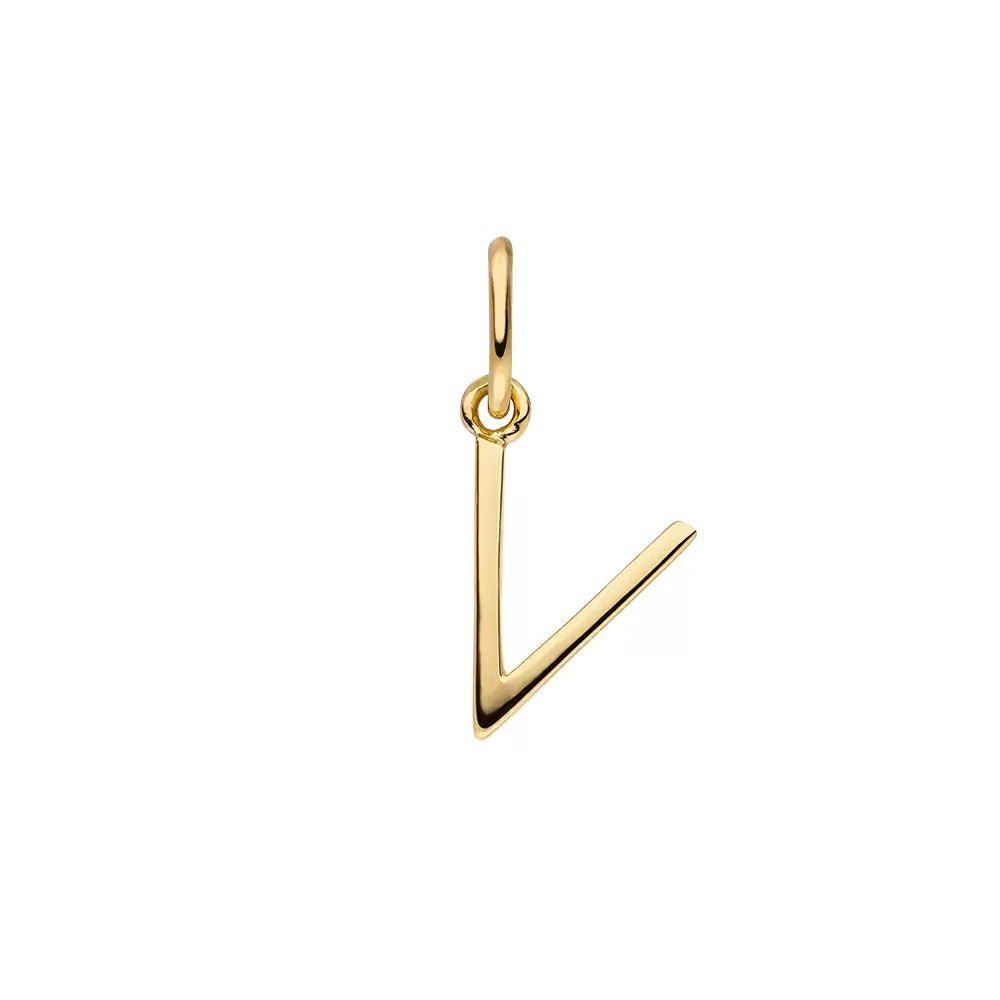 Leaf Kette Buchstabenanhänger, vergoldet