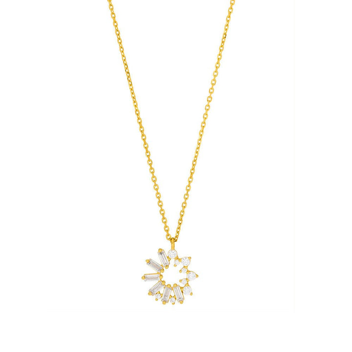 Leaf Kette Cube Flower mit Zirkonia, vergoldet