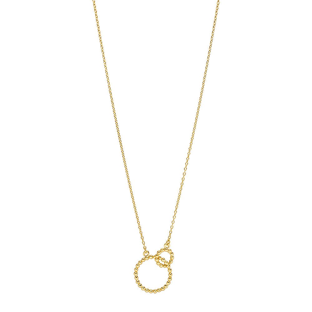 Leaf Kette Kugelring Double, vergoldet