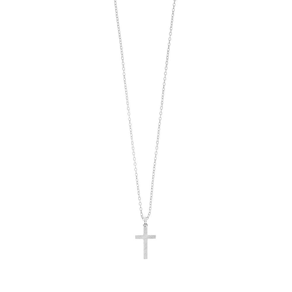 Leaf Kette mit Kreuz, Silber