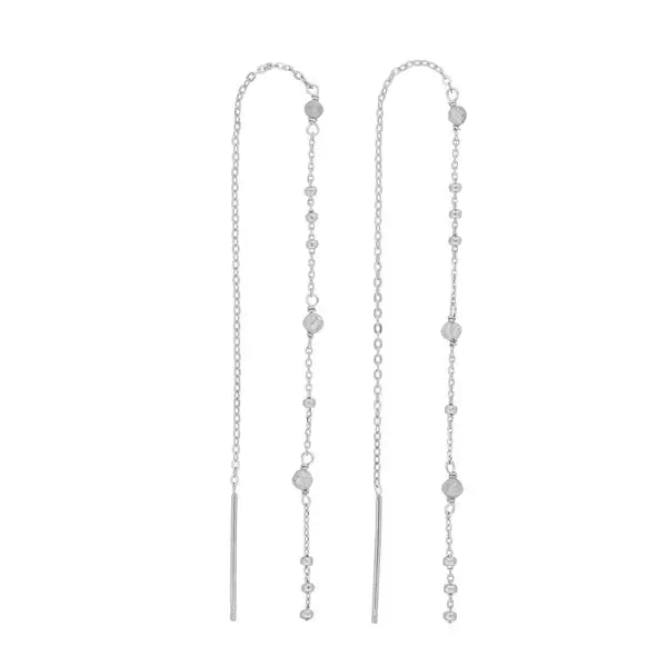 Leaf Ohrringe Flying Gems, lang, Labradorit, Silber