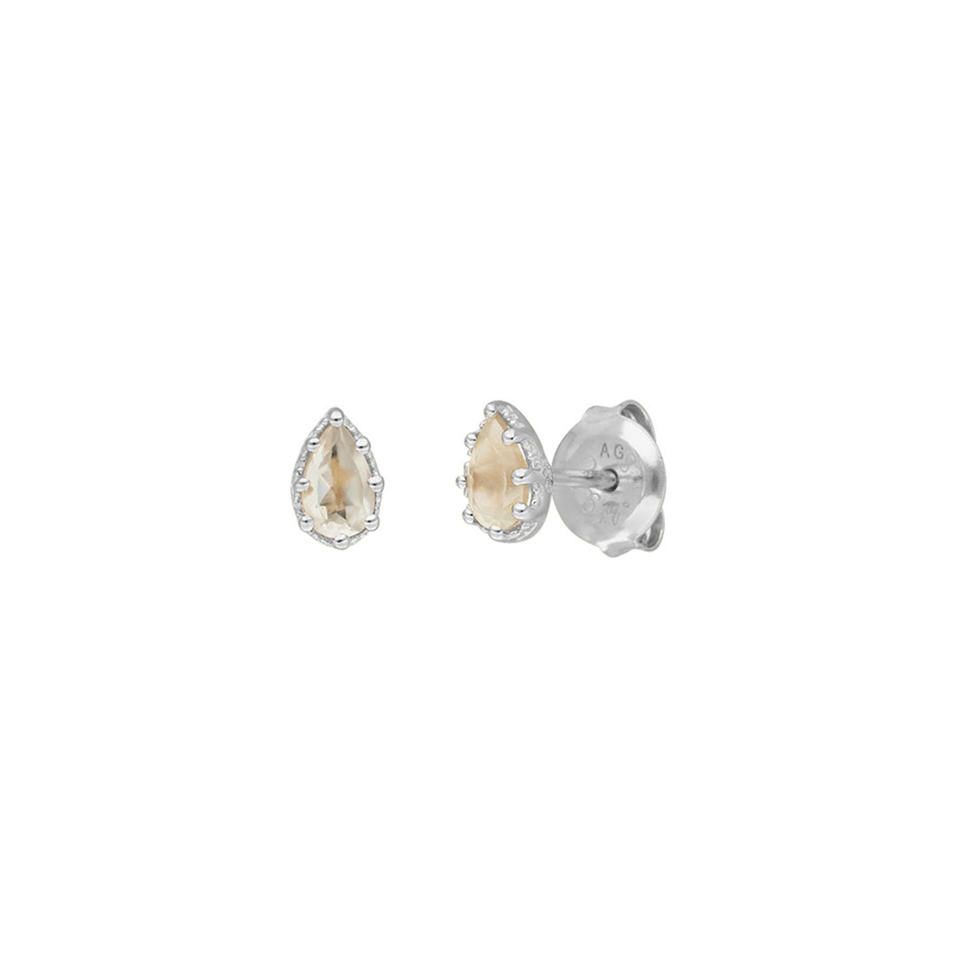 Leaf Ohrstecker Drop, Prehnit, Silber