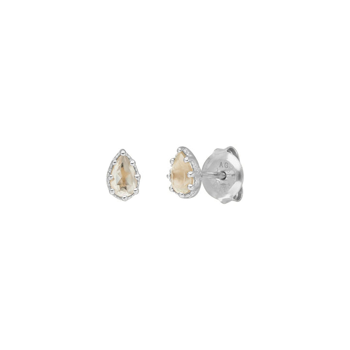 Leaf Ohrstecker Drop, Prehnit, Silber