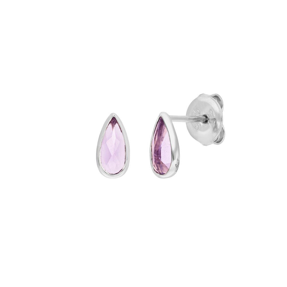 Leaf Ohrstecker Gem Drop, Amethyst, Silber