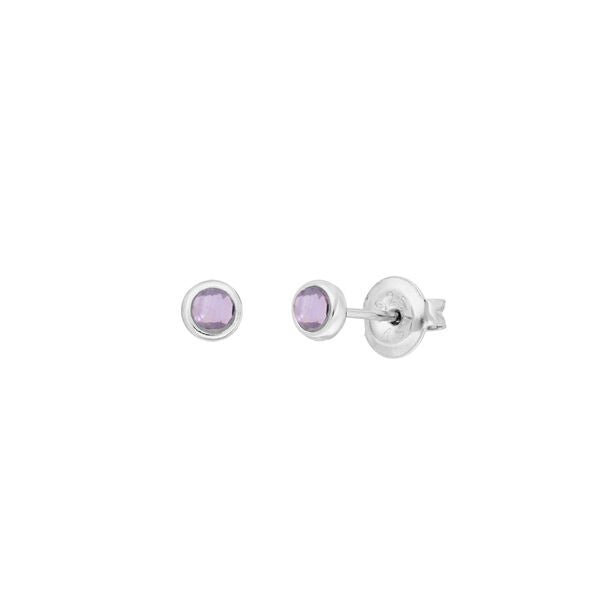 Leaf Ohrstecker Pure Amethyst, Silber