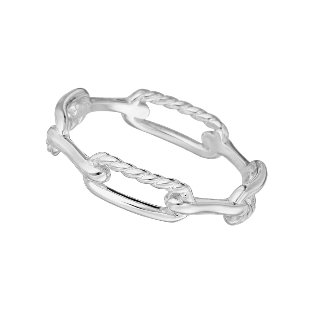 Leaf Ring Chain, Silber