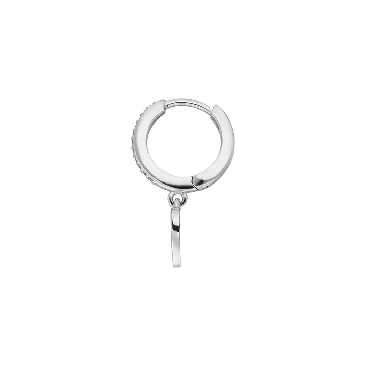 Leaf Single Creole Heart mit Zirkonia, Silber