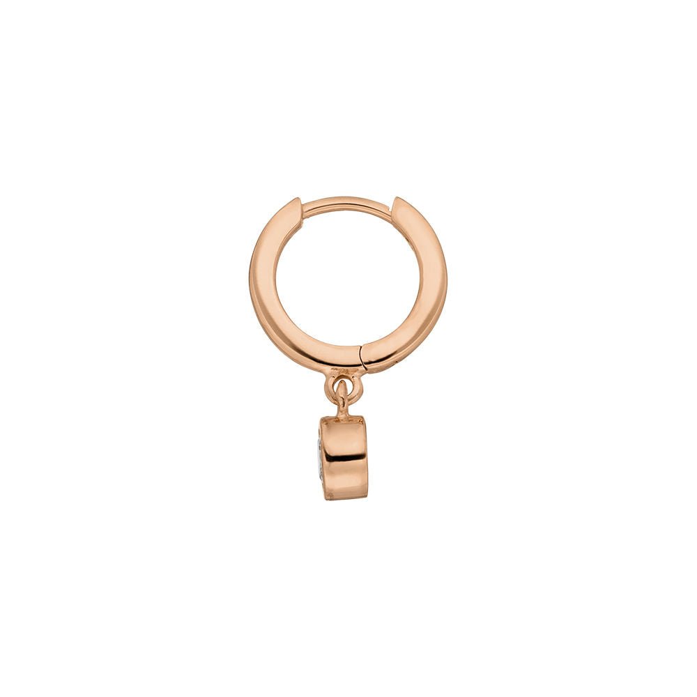 Leaf Single Creole Pure mit Zirkonia, rosé vergoldet