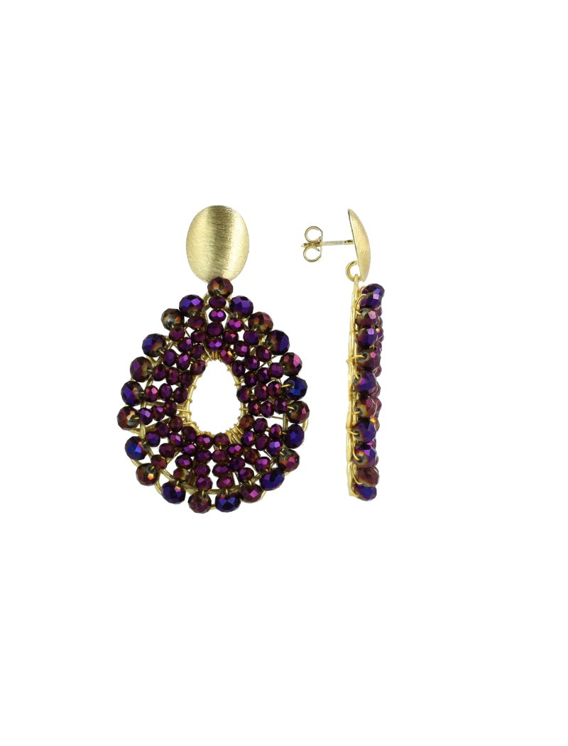 LOTT.gioielli Ohrringe Babs Open Drop, metallic purple, S, vergoldet