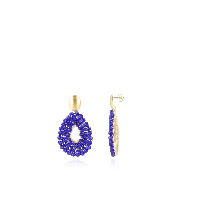 LOTT.gioielli Ohrringe Babs Open Drop, royal blue, S, vergoldet