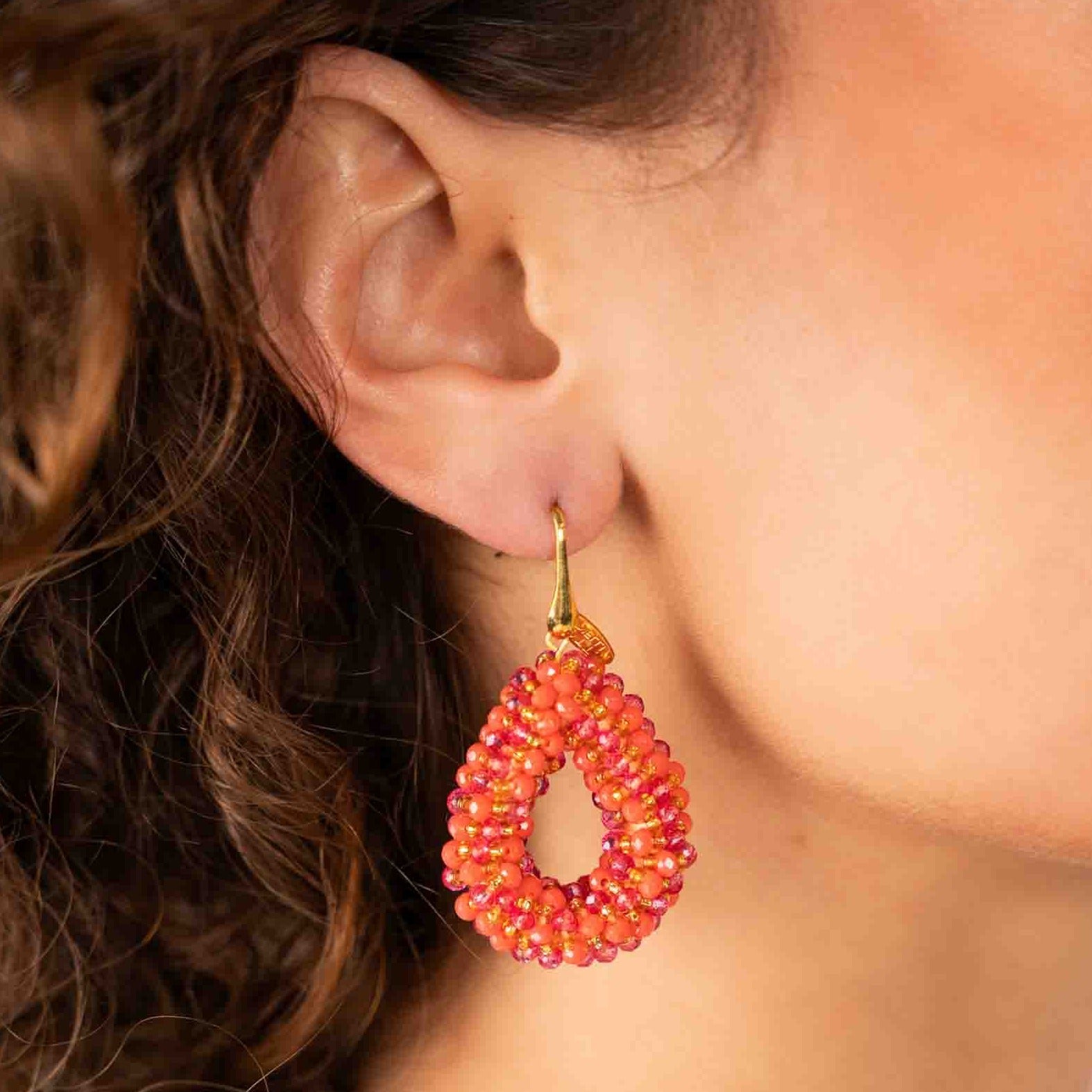 LOTT.gioielli Ohrringe Berry Drop, apricot mix, S, vergoldet