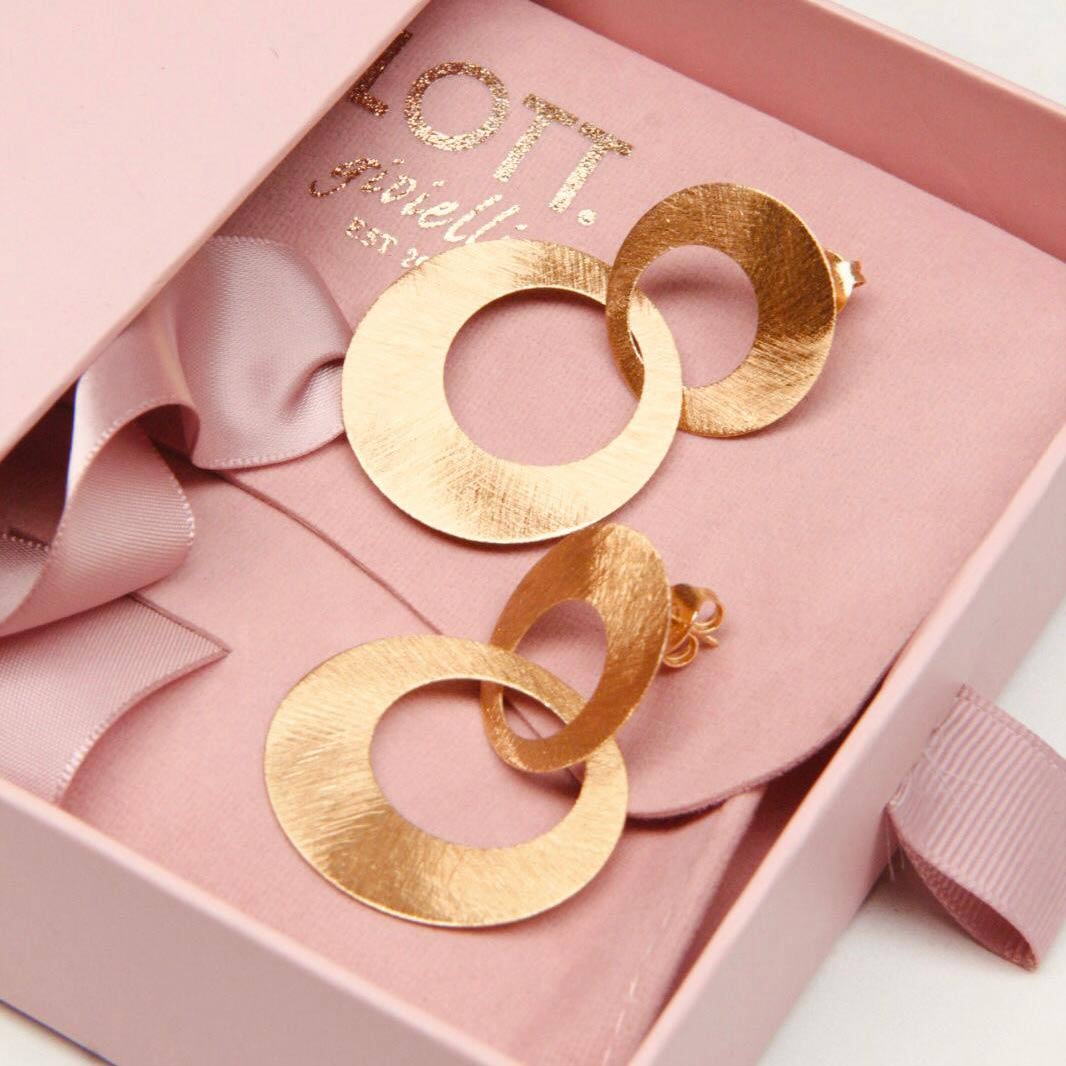 LOTT.gioielli Ohrringe Double Charm Satin, M, vergoldet