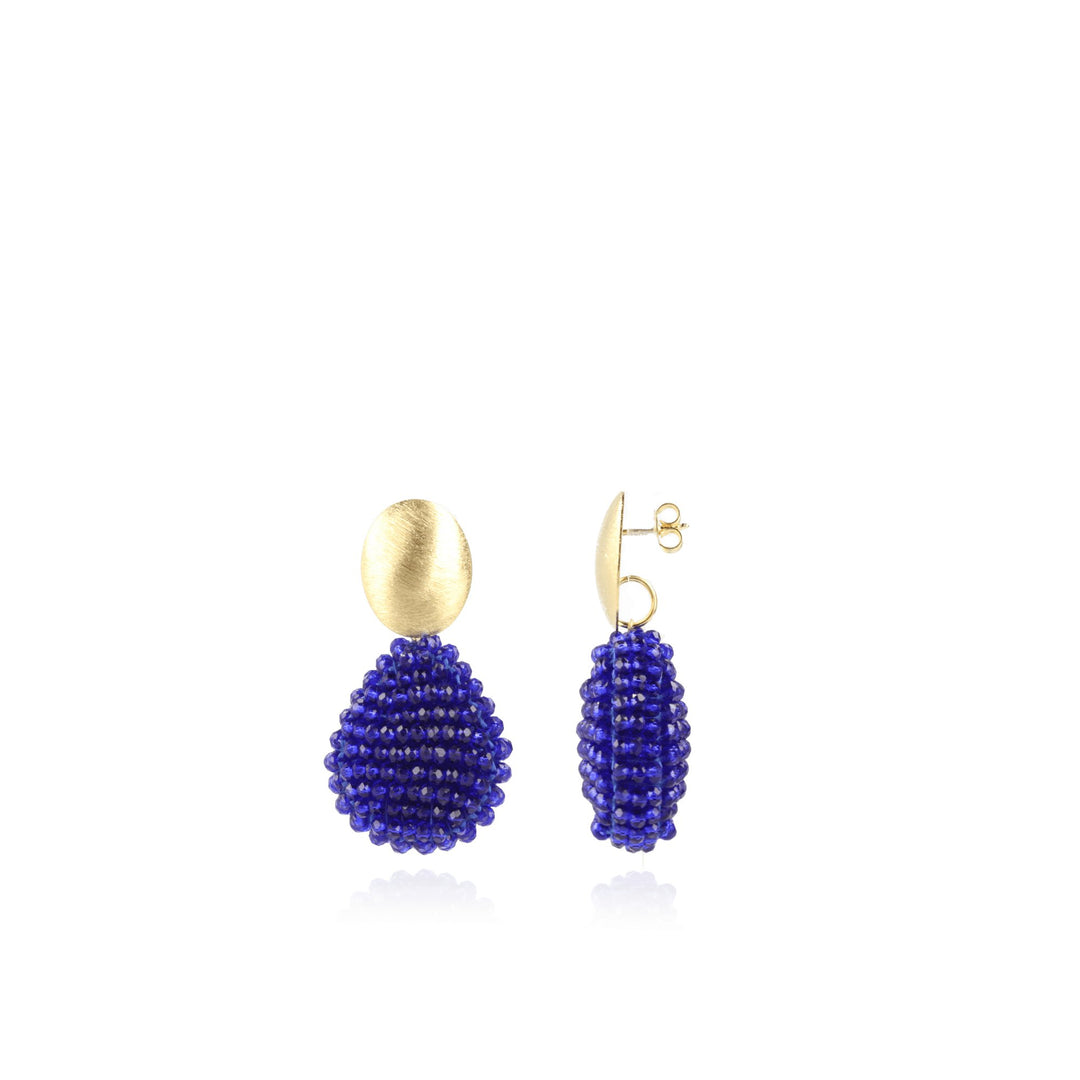 LOTT.gioielli Ohrringe Hollowed Drop, royal blue, S, vergoldet