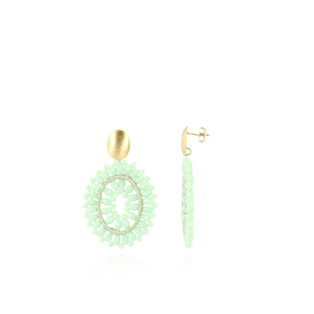 LOTT.gioielli Ohrringe Oval Noa Double, light turquoise, S, vergoldet