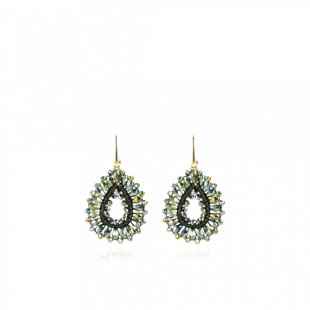 LOTT.gioielli Ohrringe Robin Silk Drop, S, metallic green, Brisur, vergoldet