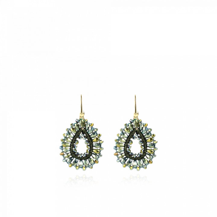 LOTT.gioielli Ohrringe Robin Silk Drop, S, metallic green, Brisur, vergoldet