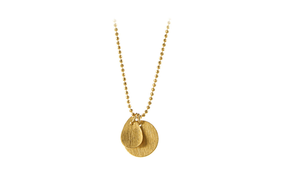 Pernille Corydon Kette Coin and Drop, vergoldet