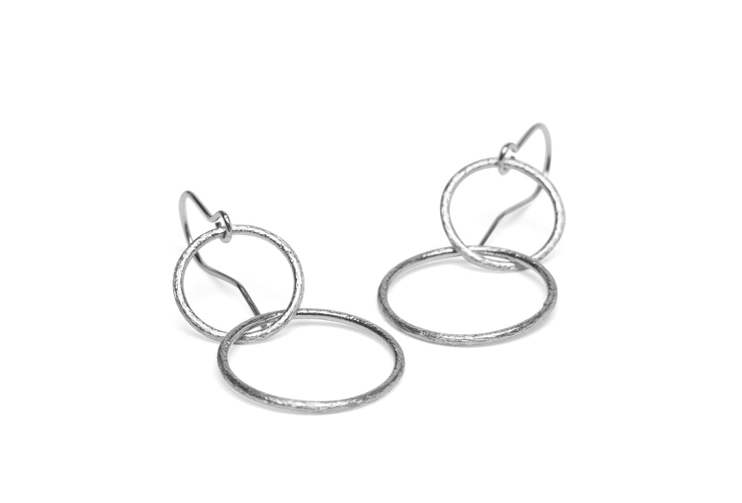 Pernille Corydon Ohrringe Double Plain, Silber