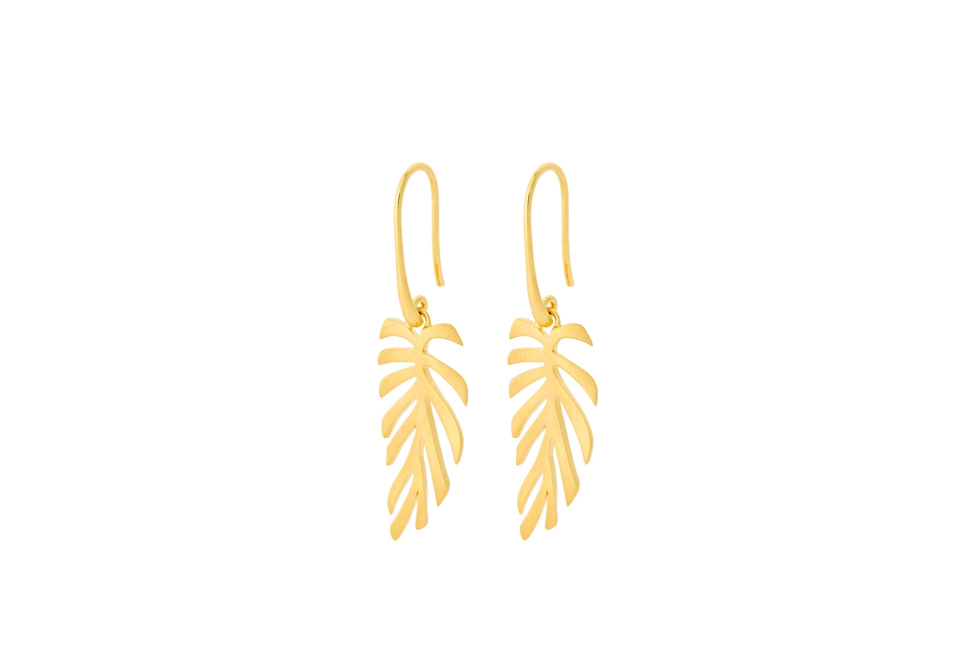 Pernille Corydon Ohrringe Fern Leaf, vergoldet