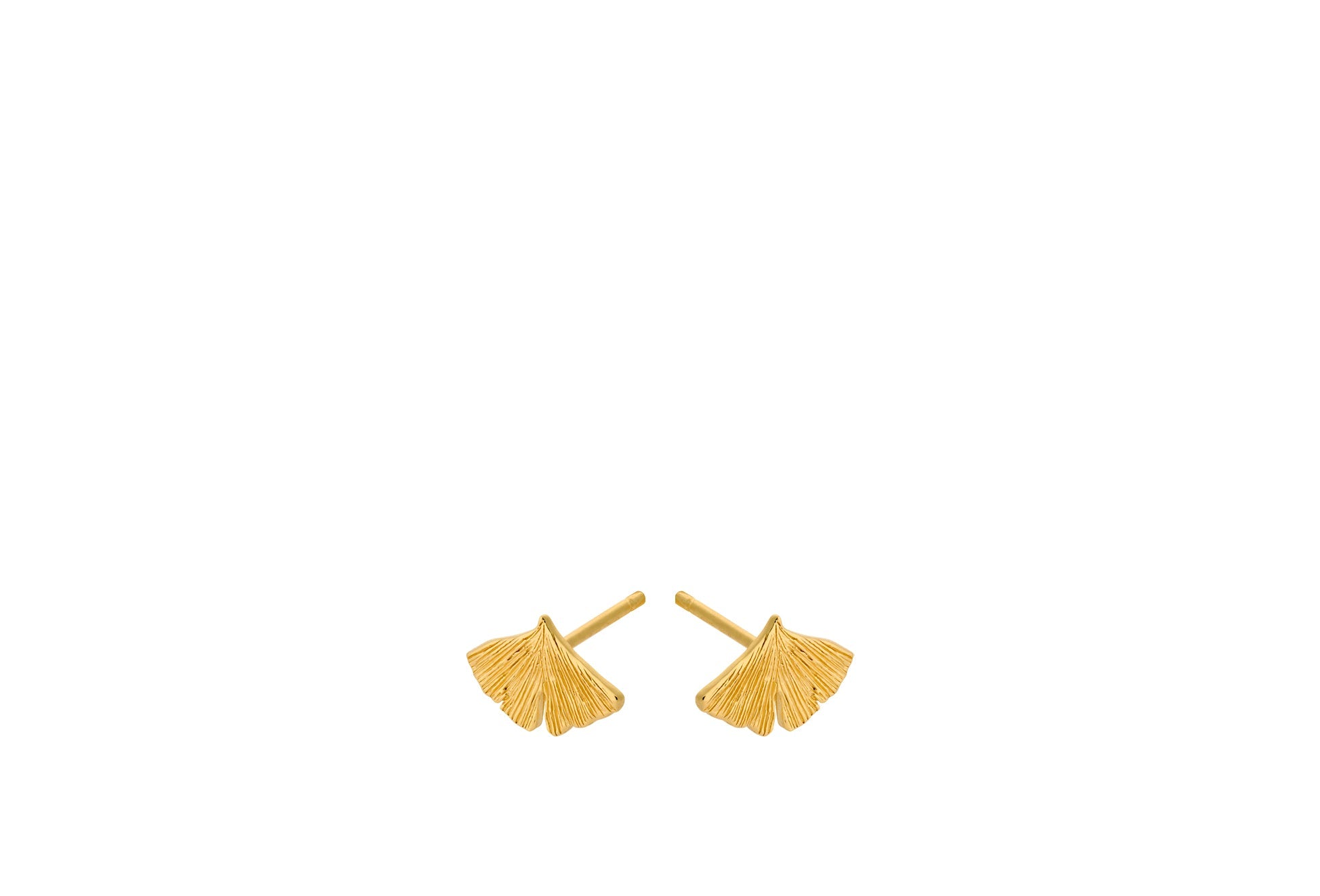 Pernille Corydon Ohrstecker Biloba, vergoldet