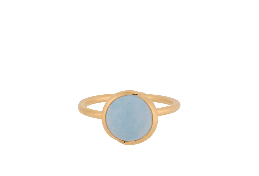 Pernille Corydon Ring Aura Blue, vergoldet